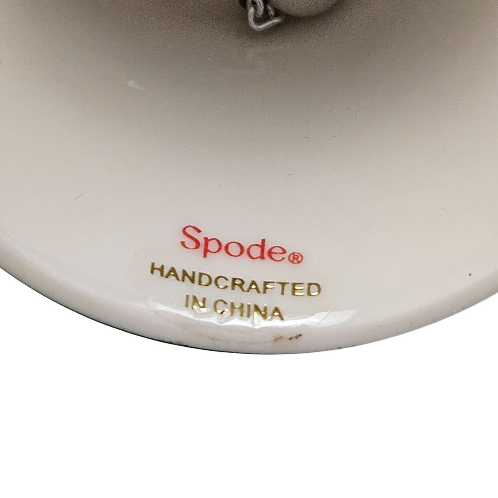 Spode Christmas Tree Ornament 2011 Bell With Santa Handcrafted NIB Holiday Decor - Picture 4 of 10